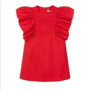 MSGM size 8 Red Dress with Frilled Sleeves
